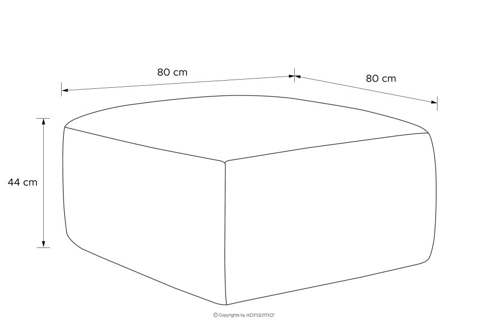 FUBBO Weicher Sitzhocker aus hellgrauem Gewebestoff hellgrau - Foto 6