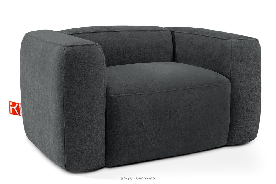 FUBBO Weicher Sessel aus anthrazitfarbenem Gewebestoff anthrazit - Foto 2