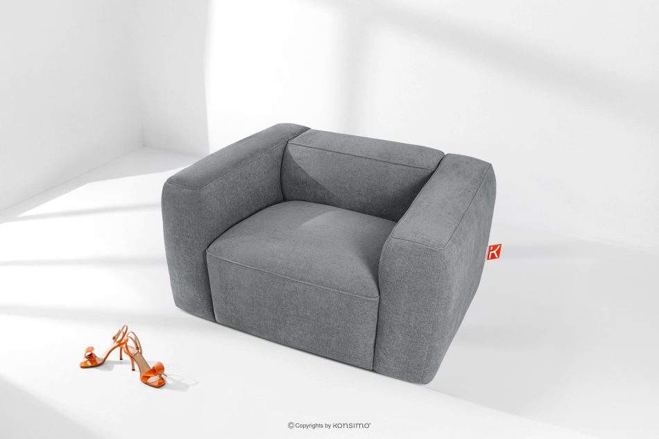 FUBBO Weicher Sessel aus grauem Gewebestoff grau - Foto 1