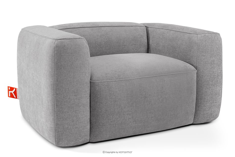 FUBBO Weicher Sessel aus hellgrauem Gewebestoff hellgrau - Foto 2