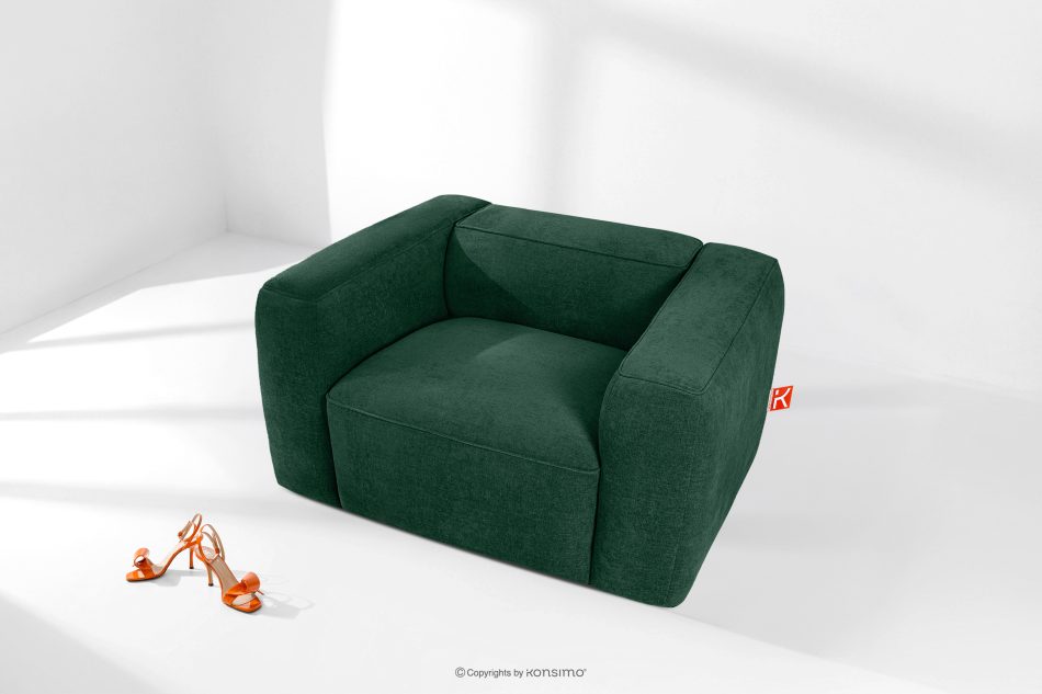 FUBBO Weicher Sessel aus dunkelgrünem Gewebestoff dunkelgrün - Foto 1