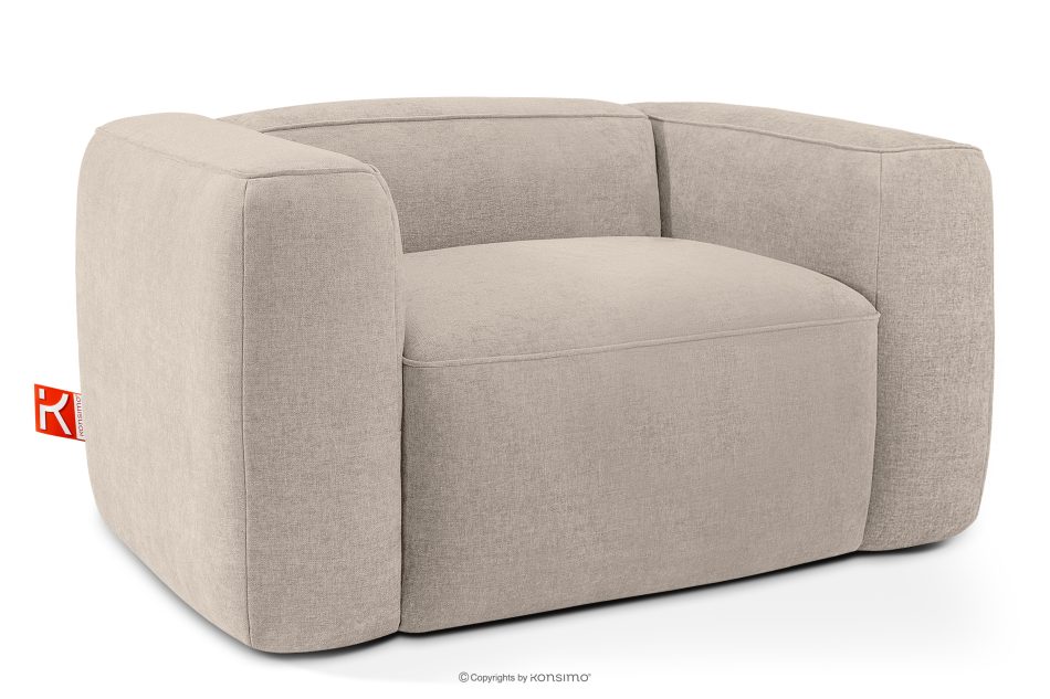 FUBBO Weicher Sessel aus cremefarbenem Gewebestoff cremefarben - Foto 2