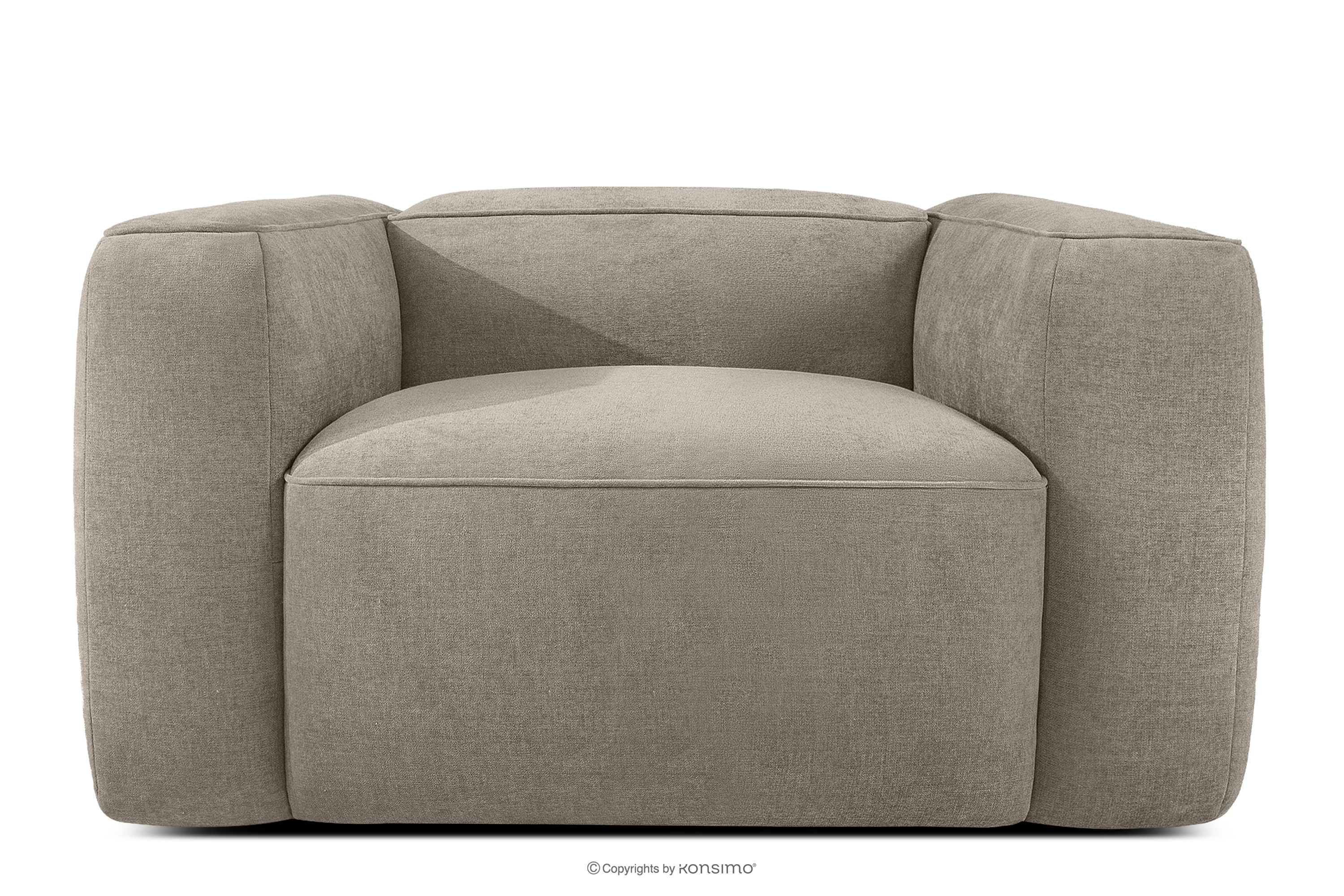 Weicher Sessel aus beigem Gewebestoff