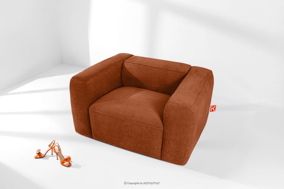 FUBBO Weicher Sessel aus rotem Gewebestoff rotbraun - Foto 1
