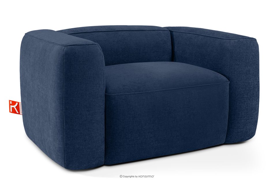 FUBBO Weicher Sessel aus dunkelblauem Gewebestoff marineblau - Foto 2