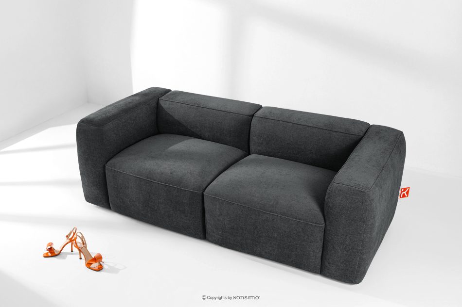 FUBBO Weiches Zweisitzer-Sofa aus Gewebestoff in Anthrazit anthrazit - Foto 1