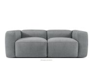 Weiches Zweisitzer-Sofa aus Gewebestoff in Grau