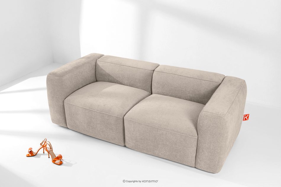 FUBBO Weiches Zweisitzer-Sofa aus einem Gewebestoff in Creme cremefarben - Foto 1