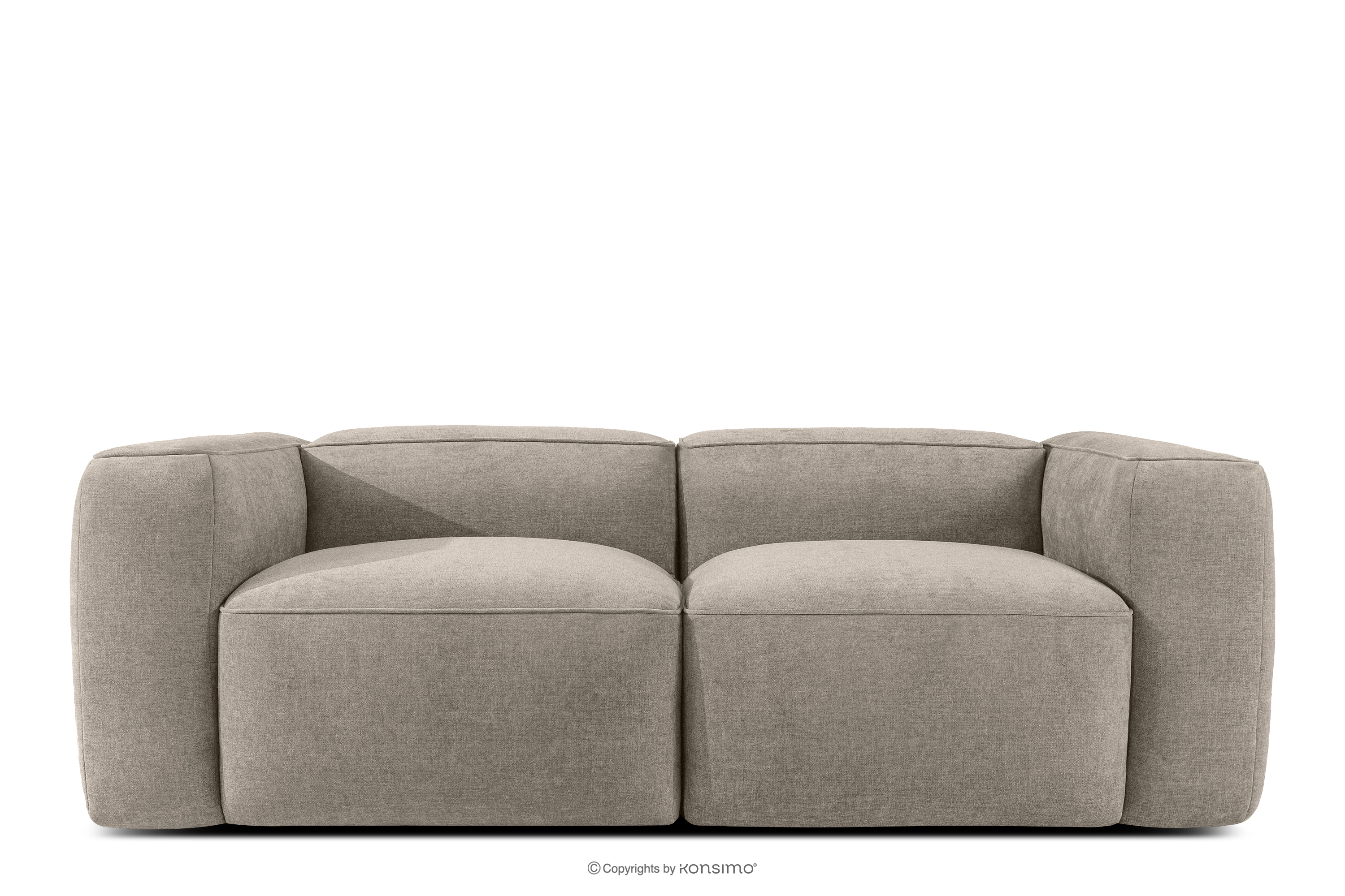 Weiches Zweisitzer-Sofa aus einem Gewebestoff in Beige