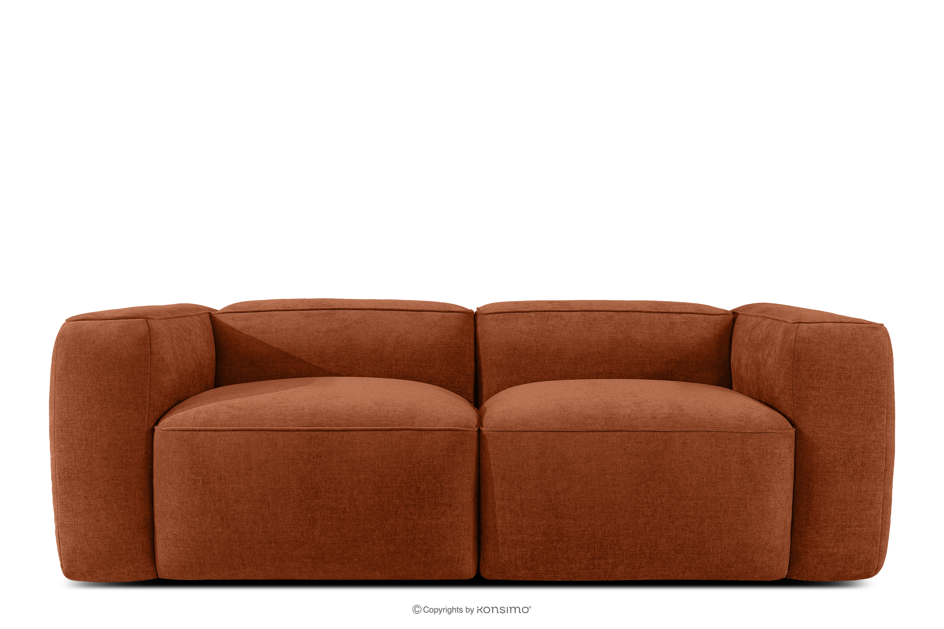 Weiches Zweisitzer-Sofa aus rotem Gewebestoff