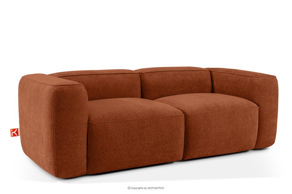 FUBBO Weiches Zweisitzer-Sofa aus rotem Gewebestoff rotbraun - Foto 2