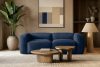 FUBBO Weiches Zweisitzer-Sofa aus dunkelblauem Gewebestoff marineblau - Foto 12