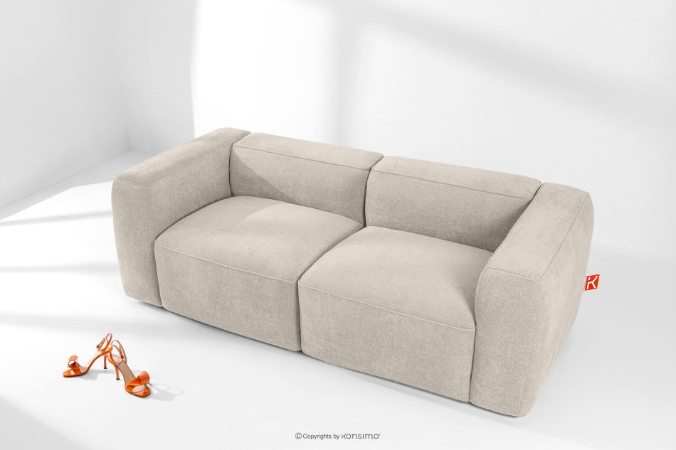 FUBBO Weiches Zweisitzer-Sofa aus einem Gewebestoff in Ecru ecru - Foto 1