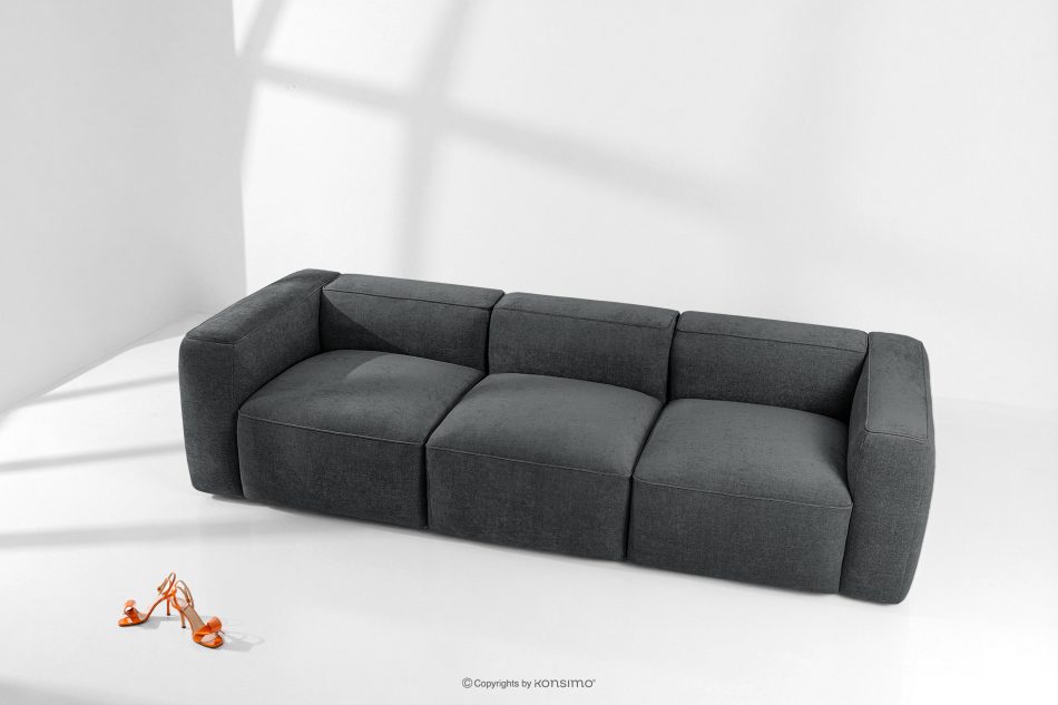FUBBO Weiches Dreisitzer-Sofa aus Gewebestoff in Anthrazit anthrazit - Foto 1
