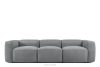 Weiches Dreisitzer-Sofa aus Gewebestoff in Grau