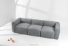 FUBBO Weiches Dreisitzer-Sofa aus Gewebestoff in Grau grau - Foto 2