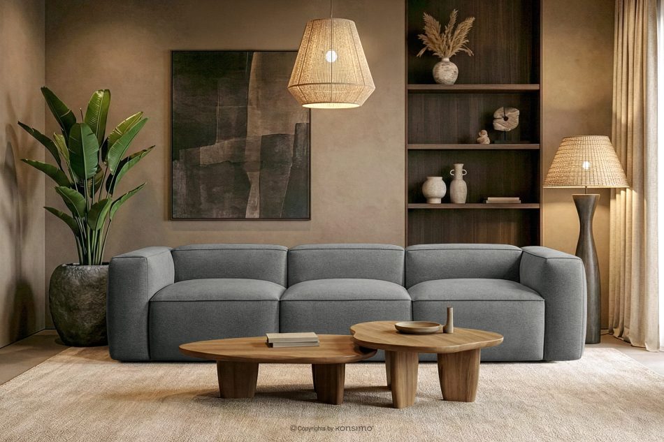 FUBBO Weiches Dreisitzer-Sofa aus Gewebestoff in Grau grau - Foto 11