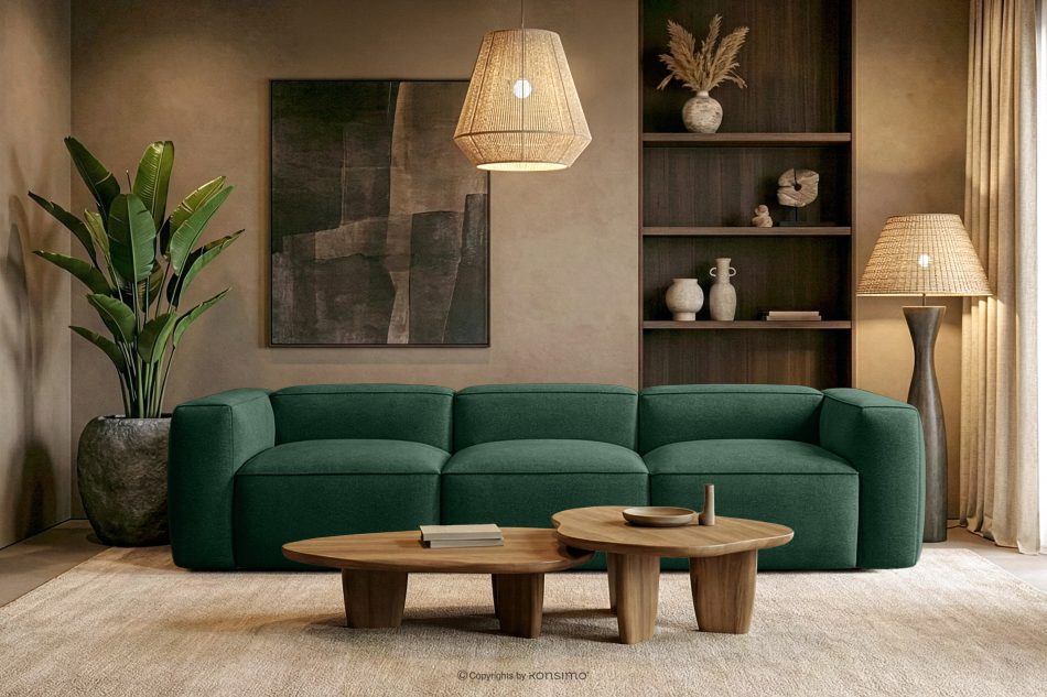 FUBBO Weiches Dreisitzer-Sofa aus dunkelgrünem Gewebestoff dunkelgrün - Foto 11