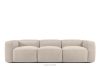 Weiches Dreisitzer-Sofa aus einem Gewebestoff in Creme