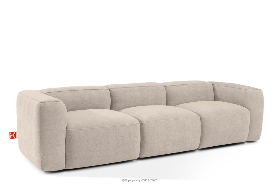 FUBBO Weiches Dreisitzer-Sofa aus einem Gewebestoff in Creme cremefarben - Foto 2