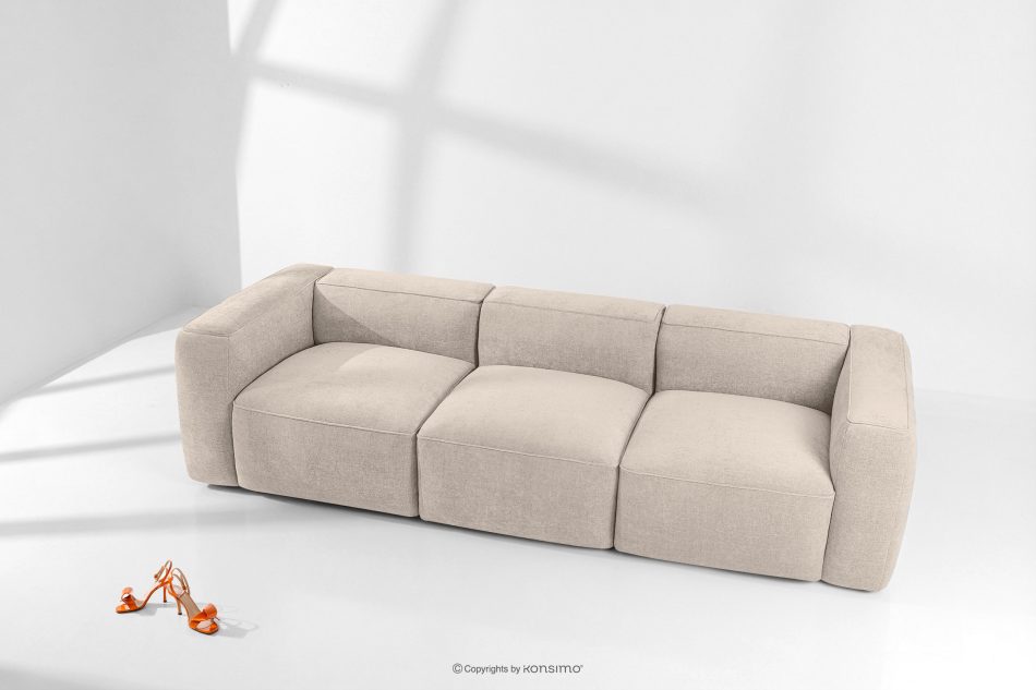 FUBBO Weiches Dreisitzer-Sofa aus einem Gewebestoff in Creme cremefarben - Foto 1