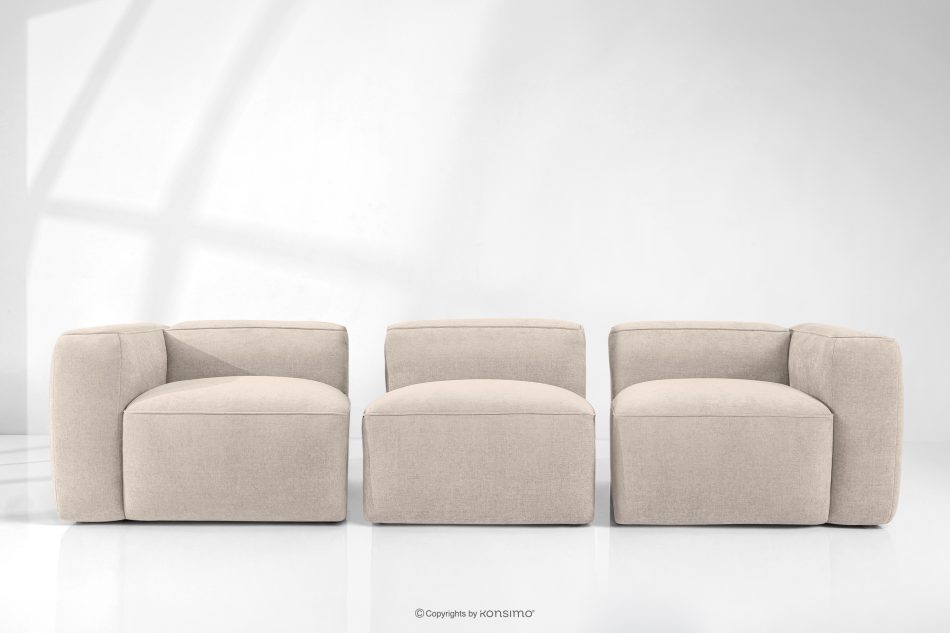 FUBBO Weiches Dreisitzer-Sofa aus einem Gewebestoff in Creme cremefarben - Foto 10