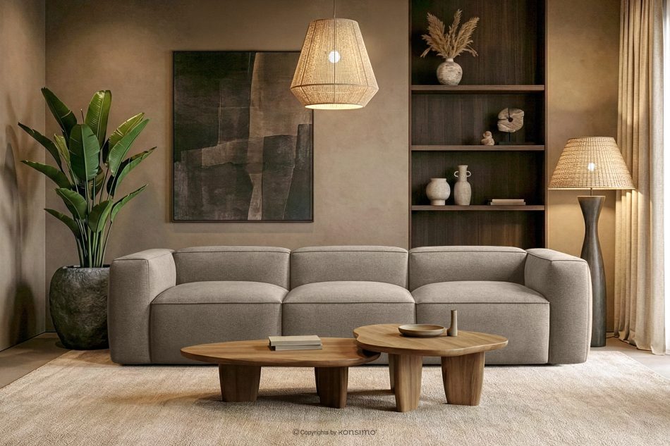 FUBBO Weiches Dreisitzer-Sofa aus einem Gewebestoff in Beige beige - Foto 11
