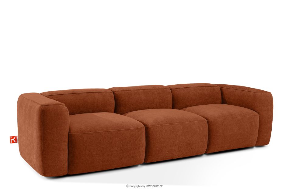 FUBBO Weiches Dreisitzer-Sofa aus rotem Gewebestoff rotbraun - Foto 2