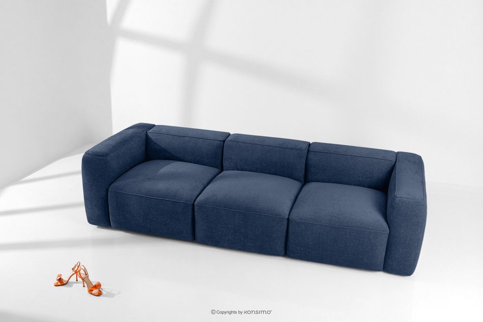 FUBBO Weiches Dreisitzer-Sofa aus dunkelblauem Gewebestoff marineblau - Foto 1