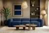 FUBBO Weiches Dreisitzer-Sofa aus dunkelblauem Gewebestoff marineblau - Foto 12