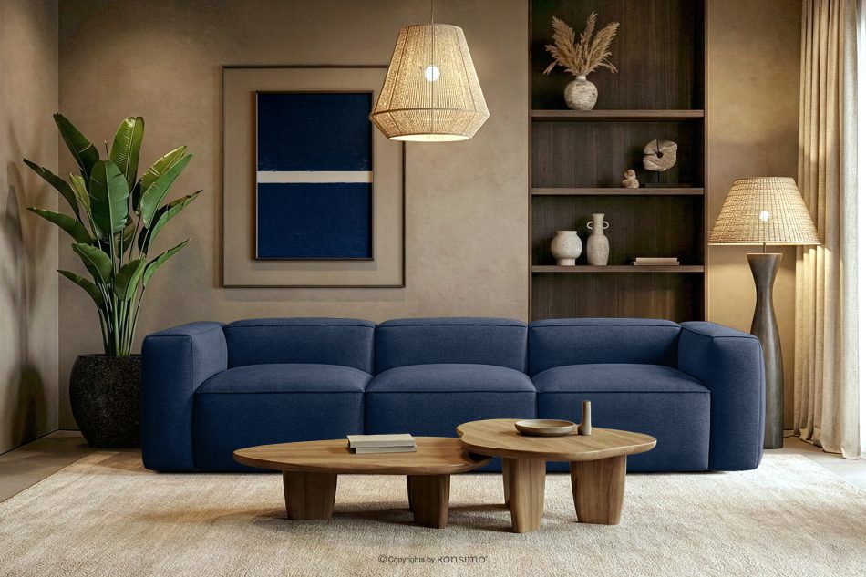 FUBBO Weiches Dreisitzer-Sofa aus dunkelblauem Gewebestoff marineblau - Foto 11