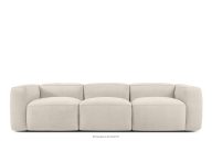 Weiches Dreisitzer-Sofa aus einem Gewebestoff in Ecru