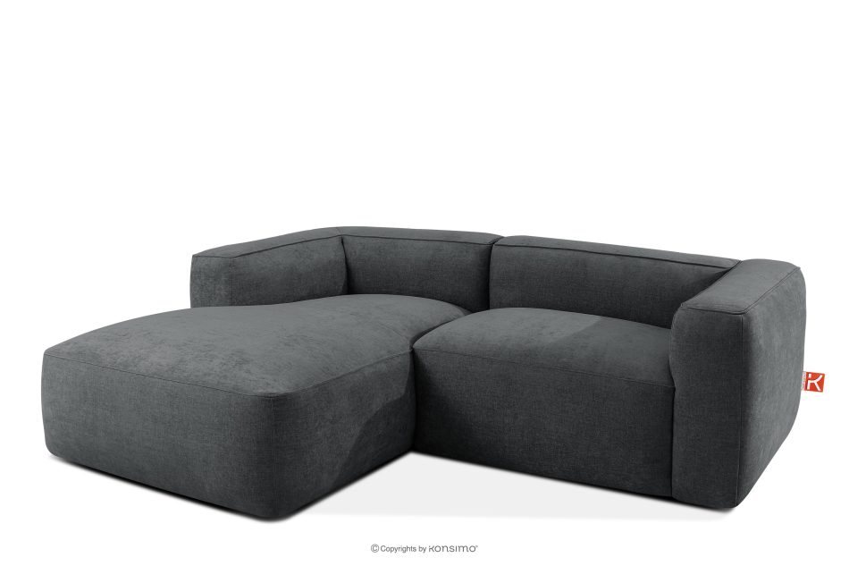 FUBBO Weiches Ecksofa aus Gewebestoff links anthrazit anthrazit - Foto 2