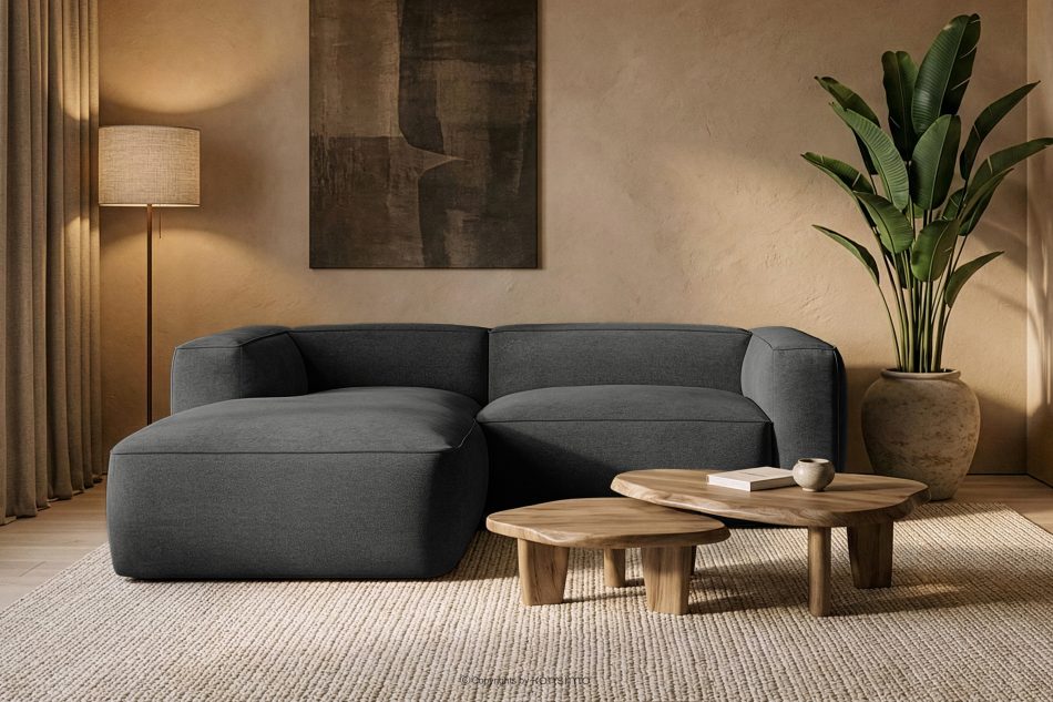 FUBBO Weiches Ecksofa aus Gewebestoff links anthrazit anthrazit - Foto 11