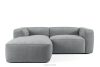 Weiches Ecksofa aus Gewebestoff links grau