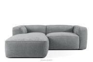Weiches Ecksofa aus Gewebestoff links grau