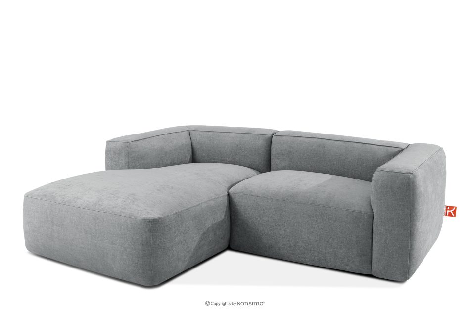 FUBBO Weiches Ecksofa aus Gewebestoff links grau grau - Foto 2