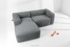 FUBBO Weiches Ecksofa aus Gewebestoff links grau grau - Foto 2