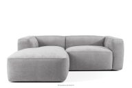 Weiches Ecksofa aus Gewebestoff links hellgrau