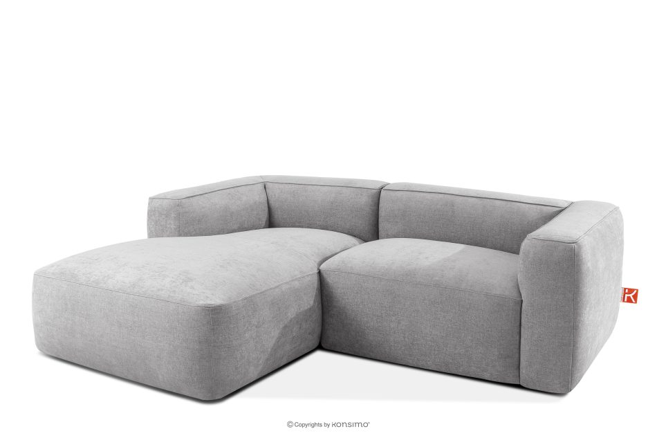 FUBBO Weiches Ecksofa aus Gewebestoff links hellgrau hellgrau - Foto 2