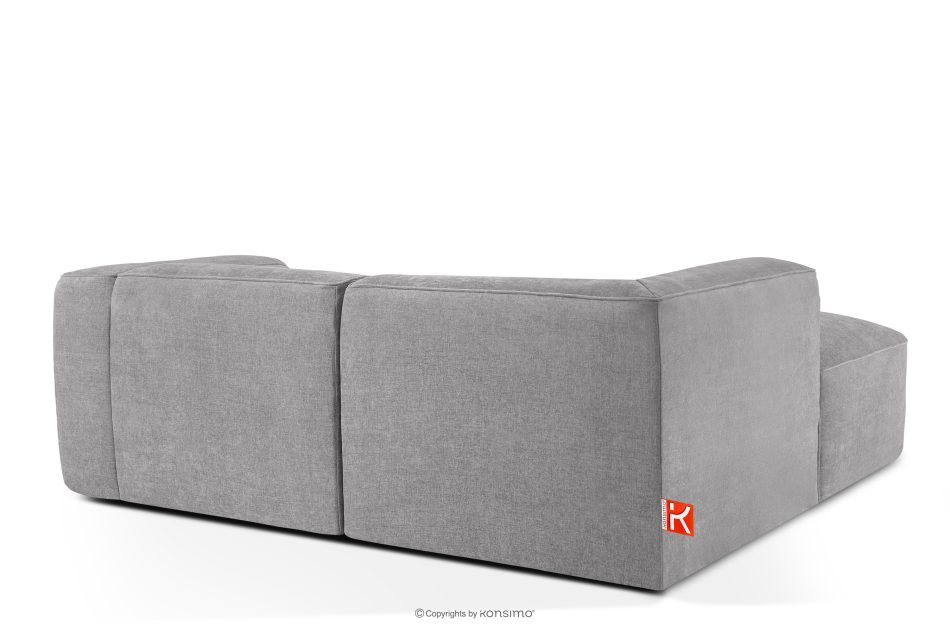 FUBBO Weiches Ecksofa aus Gewebestoff links hellgrau hellgrau - Foto 3