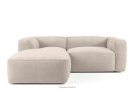 Weiches Ecksofa aus Gewebestoff links cremefarben