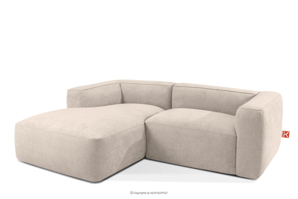 FUBBO Weiches Ecksofa aus Gewebestoff links cremefarben cremefarben - Foto 2