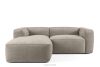 Weiches Ecksofa aus Gewebestoff links beige