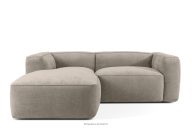 Weiches Ecksofa aus Gewebestoff links beige