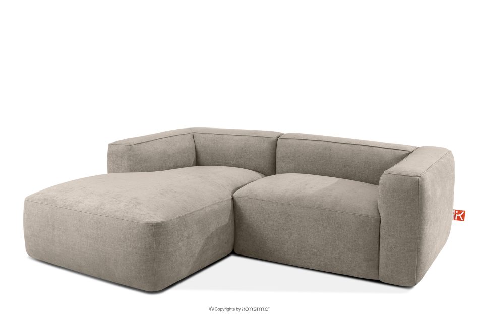 FUBBO Weiches Ecksofa aus Gewebestoff links beige beige - Foto 2