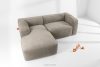 FUBBO Weiches Ecksofa aus Gewebestoff links beige beige - Foto 2