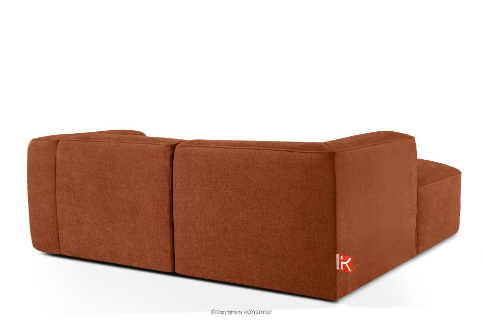 FUBBO Weiches Ecksofa aus Gewebestoff links rot rotbraun - Foto 3