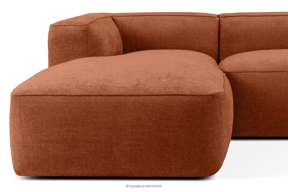 FUBBO Weiches Ecksofa aus Gewebestoff links rot rotbraun - Foto 7