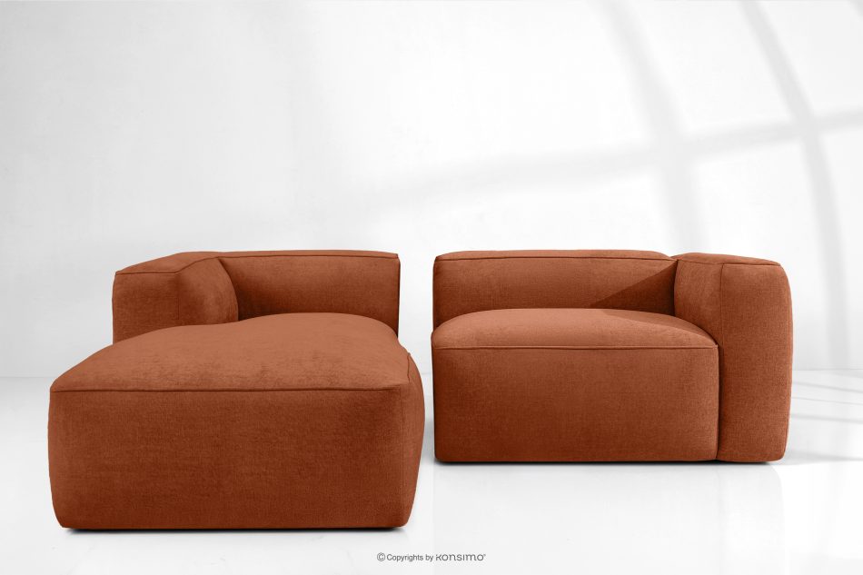 FUBBO Weiches Ecksofa aus Gewebestoff links rot rotbraun - Foto 10